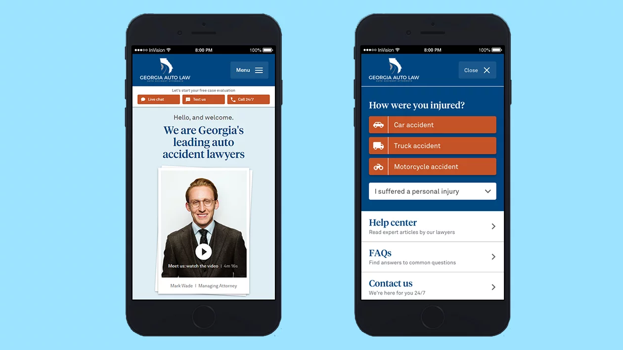 Georgia Auto Law's WordPress Lead Capture Website
