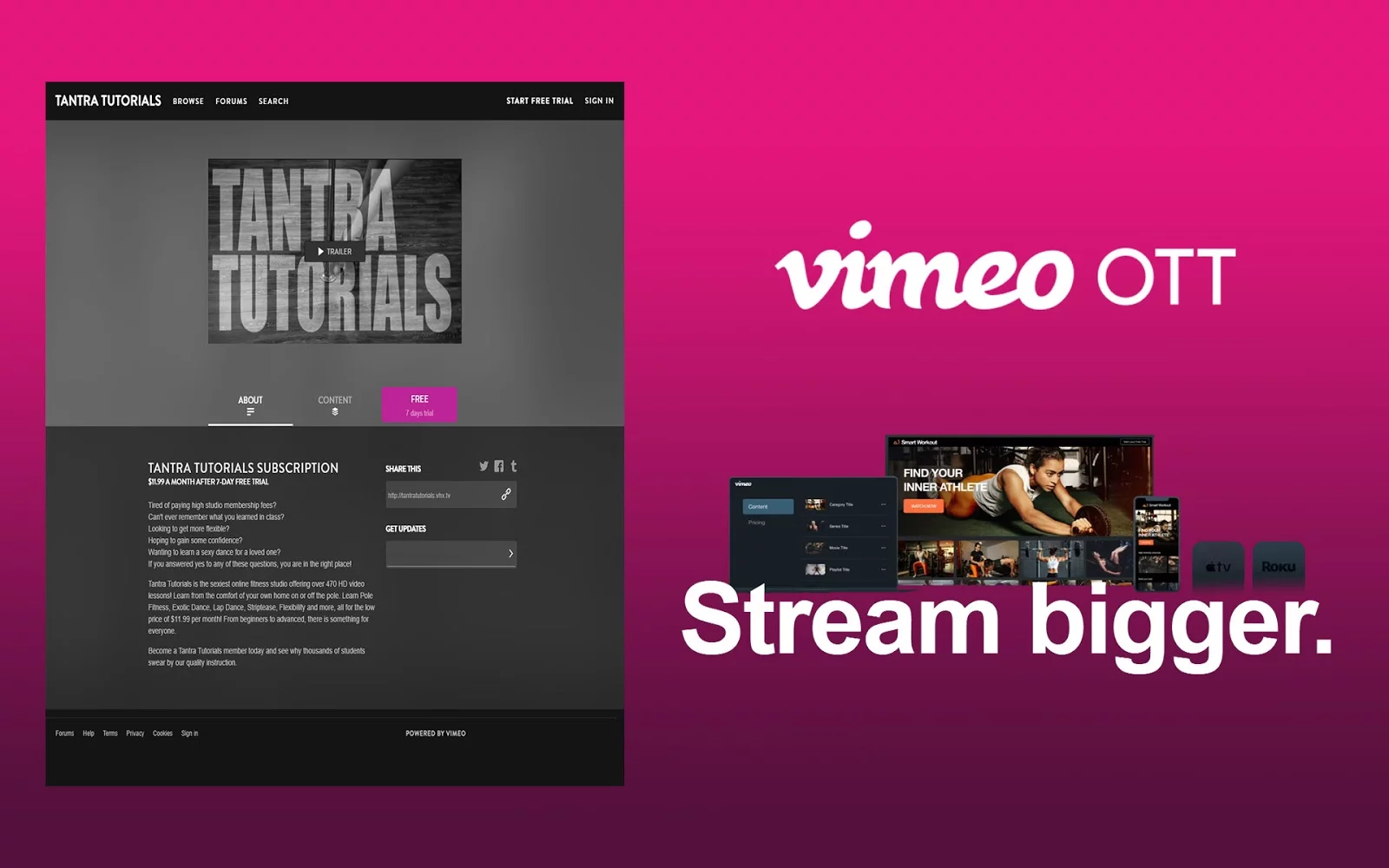 eCommerce & Membership with Vimeo OTT