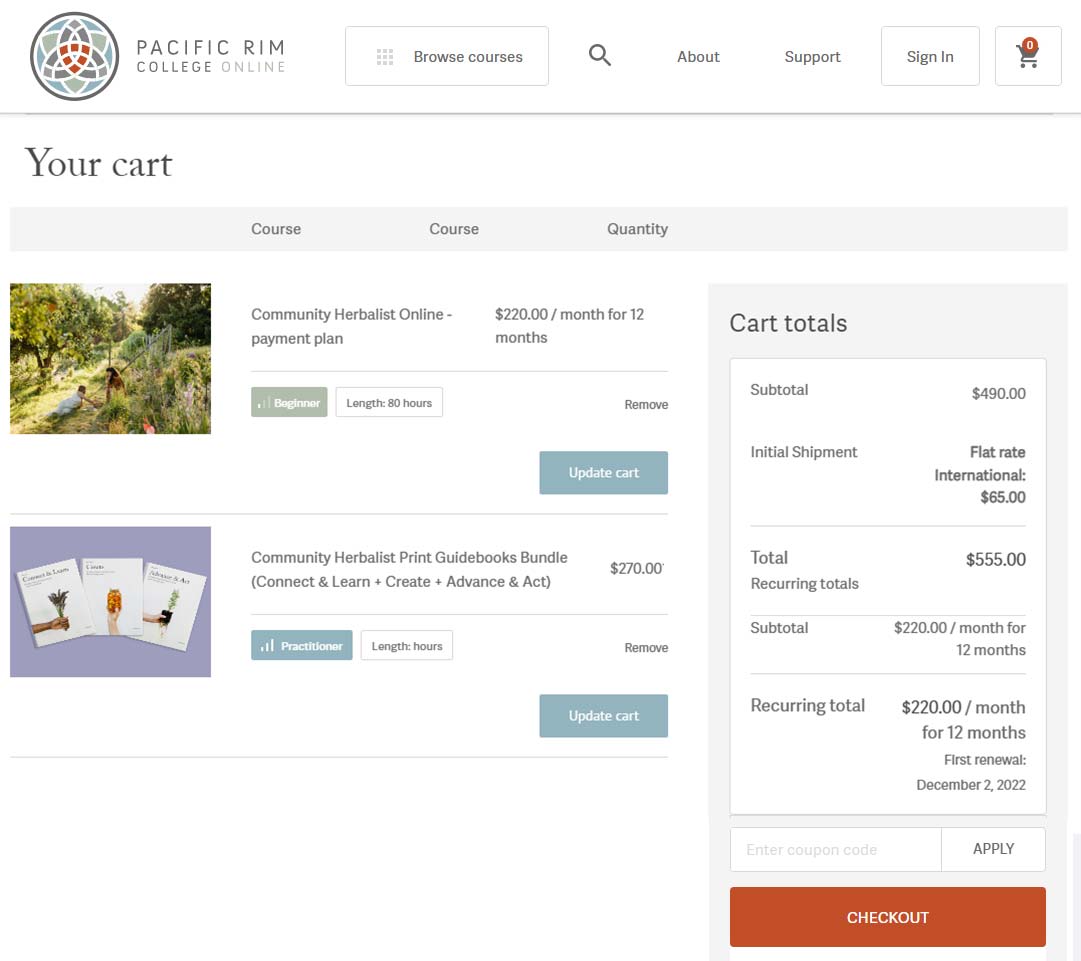 Custom WooCommerce product checkout for LearnDash Learning Management System (LearnDash LMS) on the PRCO WordPress Education Website.